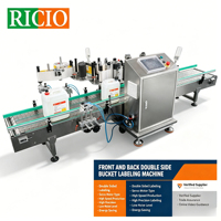 RICIO OEM Applicateur d'étiquettes verticales auto-adhésives pour seaux, machine d'étiquetage rectangulaire simple ou double face pour bidons en plastique