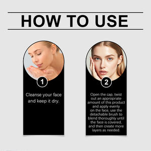 Teint naturel pour la peau 24H, fond de teint longue tenue changeant de couleur, crème correctrice 2-en-1 à double embout avec pinceau - Product Image 3