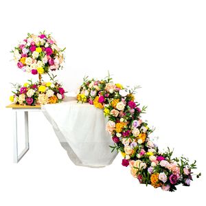 Boules de fleurs artificielles vertes, jaunes et roses pour décoration de fond de scène de mariage et arche, fleurs artificielles - Product Image 3