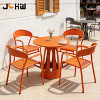 Chaise de salle à manger extérieure multicolore pour restaurant commercial, café, terrasse, balcon, jardin, avec structure moderne en aluminium