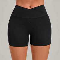 Shorts de sport pour femmes QS 9355, taille haute, en spandex, pour la course à pied et les activités de plein air