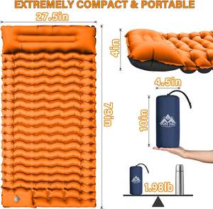 Matelas de camping <span class=keywords><strong>gonflable</strong></span> <span class=keywords><strong>auto</strong></span>-gonflant, imperméable, ultraléger, compact, avec pompe intégrée, résistant à l'humidité, pour la randonnée - Product Image 4