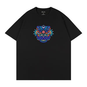 Camiseta Negra de Manga Corta para Mujer, 100% Algodón, Logotipo Impreso, Transpirable, Q240, Hecha en China - Product Image 3