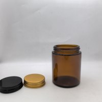 100g Braune Cremeglas-Dosen Bernsteinfarbene Kosmetikgläser mit Schwarzem Kunststoffdeckel für Parfüm-Aufbewahrung und Verpackung