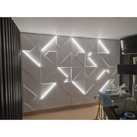 Panneaux muraux 3D de haute qualité, design géométrique moderne pour chambre à coucher, personnalisables selon la taille de votre mur, avec éclairage LED intégré