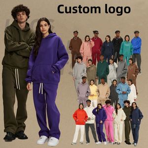 Ensemble de survêtement décontracté 2 pièces pour homme, automne, pull molletonné à manches longues + pantalon, couleur unie, style pull à capuche - Product Image 6