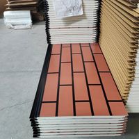 Panneaux muraux en bois sculpté en métal, revêtement mural extérieur antirouille, isolation sandwich en PU pour la décoration de villa