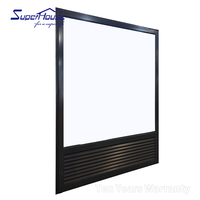 Ventana Combinada de Aluminio para Exteriores, Panel de Vidrio Fijo y Contraventana de Vidrio con Diseño Integrado para Hotel o Villa