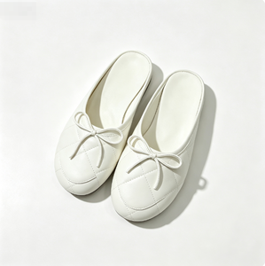 Chaussures Mary Jane en PU souple pour femmes, à bout rond, avec bride à boucle et nœud, style décontracté, couleur personnalisable, mules à enfiler et sabots décontractés - Product Image 3