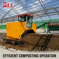 Machine à retourner le compost automotrice, sans bac, pour un compostage rapide d'engrais organiques
