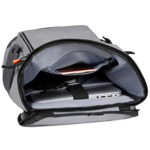 Personalizado con estilo gris impermeable Unisex jóvenes viaje negocios solapa bolsa antirrobo USB carga portátil escuela mochila para adolescente - Product Image 5