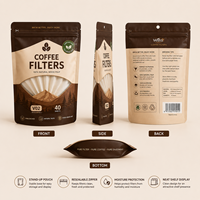 Sachet d'emballage pour filtre à café, pochette résistante à l'humidité, rangement pour filtres en papier, accessoires de préparation du café et marques de détail