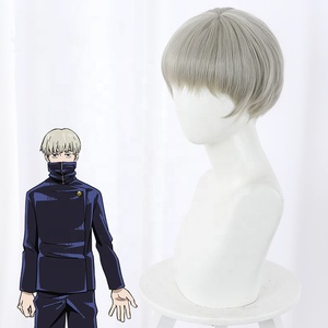 Peluca de Anime <span class=keywords><strong>Jujutsu</strong></span> Kaisen al por Mayor, Color Gris Té, 30 cm, Peluca de Toge <span class=keywords><strong>Inumaki</strong></span> para Cosplay, Cabello Sintético Resistente al Calor - Product Image 2