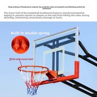 Support de basketball mobile robuste à hauteur réglable pour extérieur, avec panier détachable, équipement de terrain de sport
