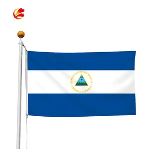 Nicaragua country national flag promotional advertising 3x5 ft custom flags all sport flag