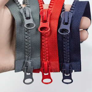 Vente en gros personnalisée 8 #   <span class=keywords><strong>Fermeture</strong></span> éclair <span class=keywords><strong>double</strong></span> glissière en résine plastique, ouverture bidirectionnelle, <span class=keywords><strong>fermeture</strong></span> éclair en résine pour vêtements - Product Image 3