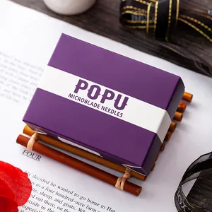 POPU Permanent Make-up 0,30mm Einweg Runde Microb lading Manuelle Tattoo Stift Nadeln für Permanent Make-up Augenbrauen