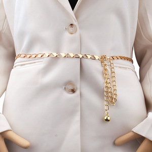 Chaîne de taille en métal pour femme, design géométrique doré, en alliage de zinc, pour robe et usage quotidien - Product Image 1