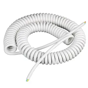 4 core 6 core pur tpu spiral cable rj9 rj11rj12 rj45 telephone spring cables 1m 2m 3m white indoor wire
