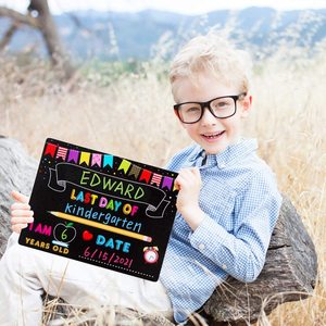 Ngày đầu tiên của trường ký bảng đen cho trẻ em ngày đầu tiên và ngày cuối cùng của bảng đen, trở lại trường học - Product Image 6