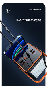 2024 thiết kế mới ngân hàng điện 70000mAh bốn USB ngân hàng điện pin sạc bên ngoài 50000mAh xách tay với ánh sáng LED - Product Image 4