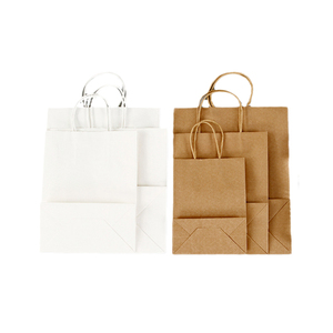 Custom Logo <b>Brown</b> Recycled Kraft Paper Bag With Handle Bolsas De Papel Kraft Personalizada Packaging Paper Bag for Bakery Food - Product Image 1