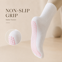 Chaussettes de yoga et de Pilates pour femmes, logo personnalisé OEM, respirantes, en coton, avec grip