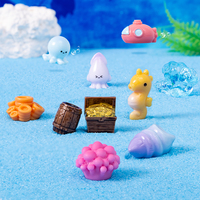 Ornements en résine polie élégante, paysage sous-marin Azure Reverie, style Coastalcore créatif, accessoires de terrarium DIY, best-seller