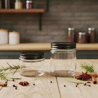 Bocaux en verre modernes de 18 oz avec couvercles pour flocons d'avoine, épices et usage culinaire, ensemble idéal pour les fêtes