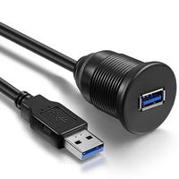 Câble d'extension automobile USB 3.0 étanche à port unique, mâle vers femelle, coaxial à paire torsadée, gaine en PVC