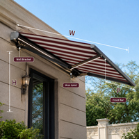 Auvent rétractable à bras articulé, cassette intégrale, robuste, électrique, pour fenêtre extérieure de restaurant, protection solaire, vente en gros
