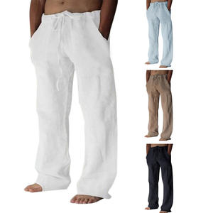 Abbigliamento da uomo di moda pantaloni larghi larghi pantaloni da uomo in cotone elasticizzato con coulisse pantaloni da uomo - Product Image 3