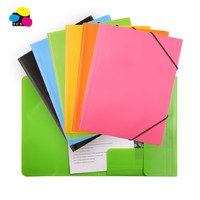 Carpeta A4/Carta Ecológica de 3 Solapas con Laminado Brillante Personalizado a Todo Color OEM, Bandas Elásticas para Suministros de Oficina