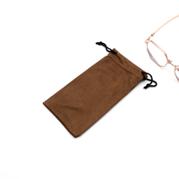 Pochette de rangement pour lunettes de soleil, gadgets, en microfibre avec cordon de serrage, logo personnalisé