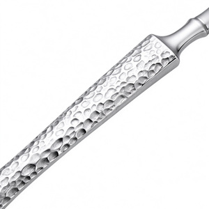 Stainless Steel Dinner Spoon 19.2cm 28g with Long Square Handle Hammered Lantern Shape <b>Bowl</b> Mirror Polished Korean Style Cutlery - Product Image 5
