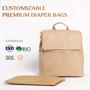 Mochila Pañalera de Piel Vegana para Bebé, Impermeable, Grande, Personalizada, Premium, para Mamá - Product Image 1