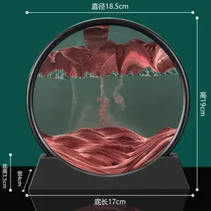 XINBAOHONG-Arena móvil con movimiento líquido, imagen artística de cristal redondo 3D, reloj de arena de mar profundo, 7 pulgadas, 12 pulgadas, para decoración del hogar