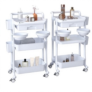 Chariot de rangement de luxe léger pour salon de beauté, coiffure et manucure avec serrures - Product Image 6