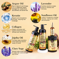 Sampo Minyak Argan Bebas Sulfat untuk Pertumbuhan Rambut, Sampo Keratin Anti Rambut Rontok, Vegan, OEM ODM Label Pribadi