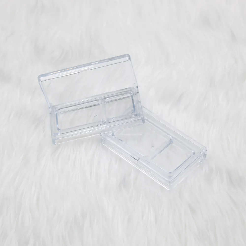 Manufacturer Empty Transparent 2 Pans Blush Compact Rectangle Case