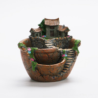 Pot de fleurs en résine pour plantes vertes de cour, décoration de micro-paysage, ornement design, pots intelligents, jardinières DIY faites à la main