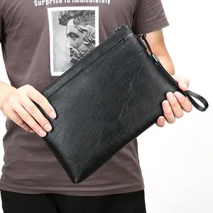 Oem luxuoso design de couro à prova d'água bolsa de mão de mão de mão em relevo bolsa para homens