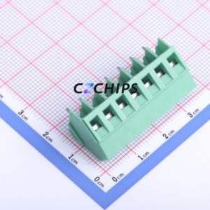 DB103-5.0-7P-GN-S Screw Terminal Block Through hole Component (THT),P=5mm Connector 1x7P 5mm Green Through Hole - Product Image 1