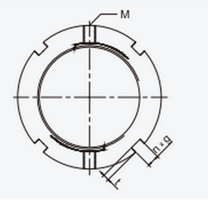 Écrou de blocage fendu en acier inoxydable 304 série E avec quatre rainures pour applications de roulement - Product Image 2