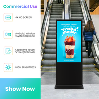 Écran tactile sur pied de 43 pouces, miroir intelligent magique, affichage numérique interactif, lecteur publicitaire pour utilisation en aéroport, intérieur/extérieur