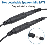 Headset Helm Sepeda Motor 2-Pin Speaker Ganda Desain Terbuka Tahan Air Mikrofon PTT Interkom Radio Dua Arah untuk Baofeng UV-5R