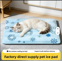 Tapis rafraîchissant de luxe en peluche pour animaux de compagnie, pour chiens et chats, respirant, lit d'été, motif flocon de neige rectangulaire, tapis de couchage en tissu Oxford