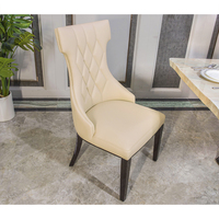 Ensemble de salle à manger néoclassique de luxe, table rectangulaire en HPL, chaises avec structure en bois de caoutchouc massif pour restaurant haut de gamme, projet commercial