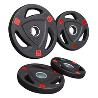 Plaques de poids en fonte recouvertes de caoutchouc durables et portables de 2,5 kg/5 kg/10 kg/15 kg/20 kg/25 kg pour la musculation et l'exercice en salle de sport