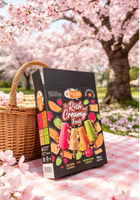 Emballage de bâtonnets glacés imprimé sur mesure, design coloré pour desserts glacés, carton alimentaire recyclable avec logo personnalisé